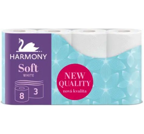 Toaletní papír Harmony 3vrst. 8 rolí extra soft